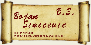 Bojan Simićević vizit kartica